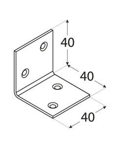 Uholník široký 40x40x40x1,5